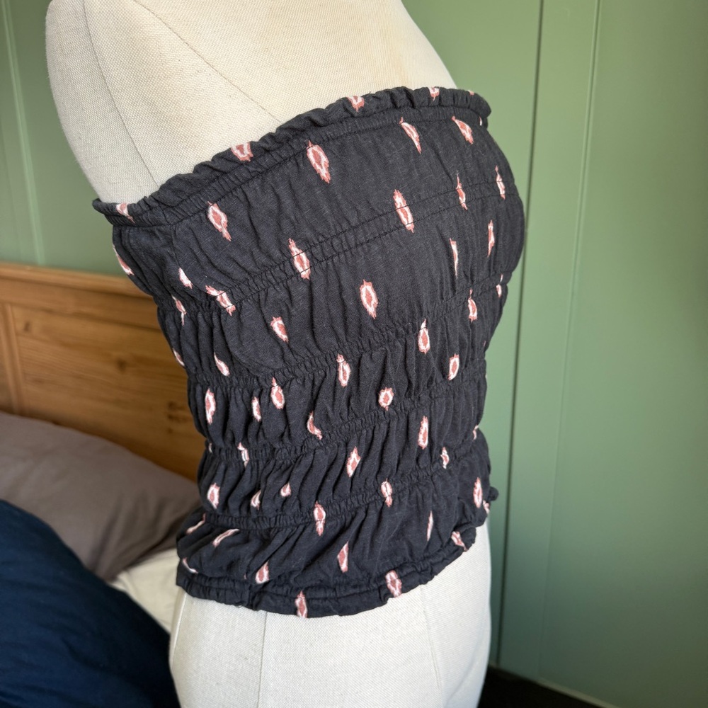 Anthropologie Smocked Ruffled Strapless Rop - Picture 4 of 7